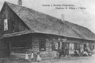 Orságův dřevěný hostinec v roce 1915